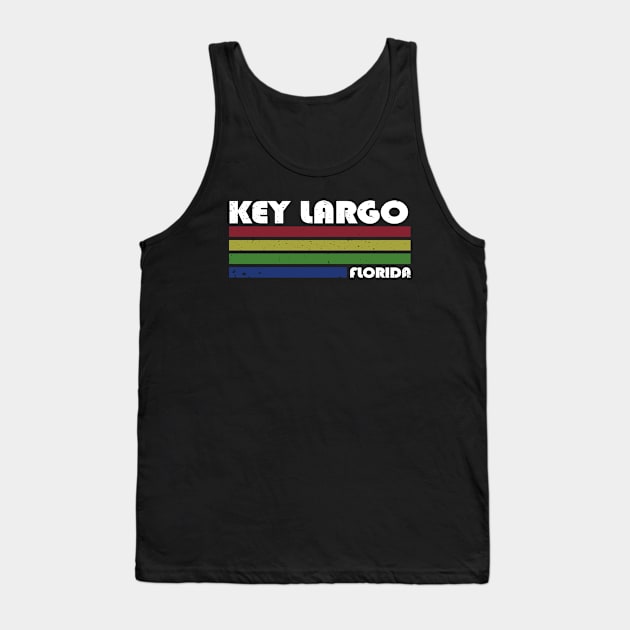 Key Largo, FL - Stripes - Retro Vintage Distressed Tank Top by Brad T